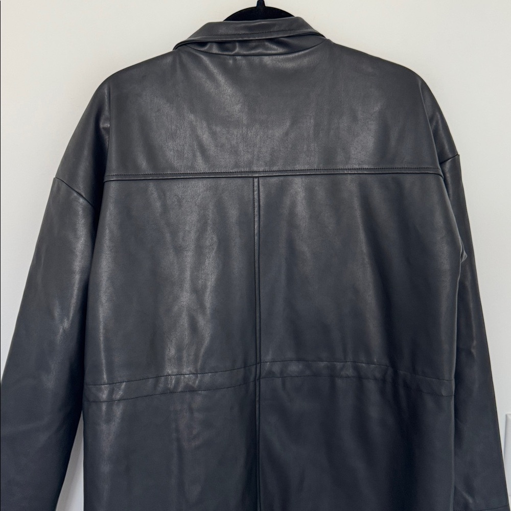 BB Dakota Black Women's Faux Leather Coat, Long - Size S - Picture 5 of 6